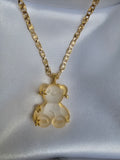osito transparente gold plated necklace pendant