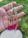 Dream catcher gold pendant